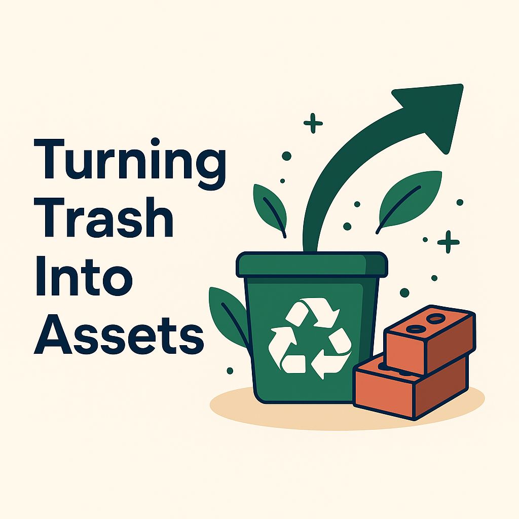 Abstract waste management network illustration