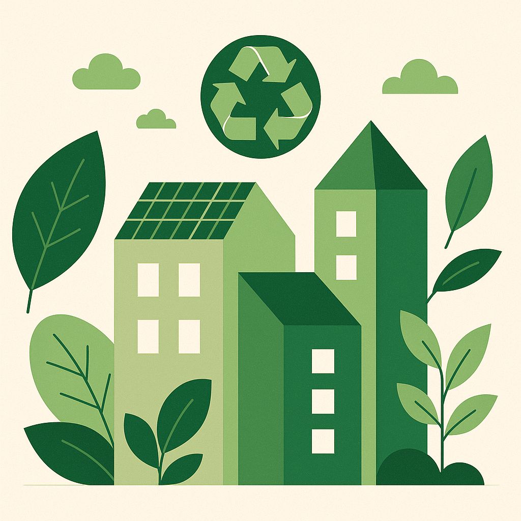 Abstract sustainable supply chain illustration