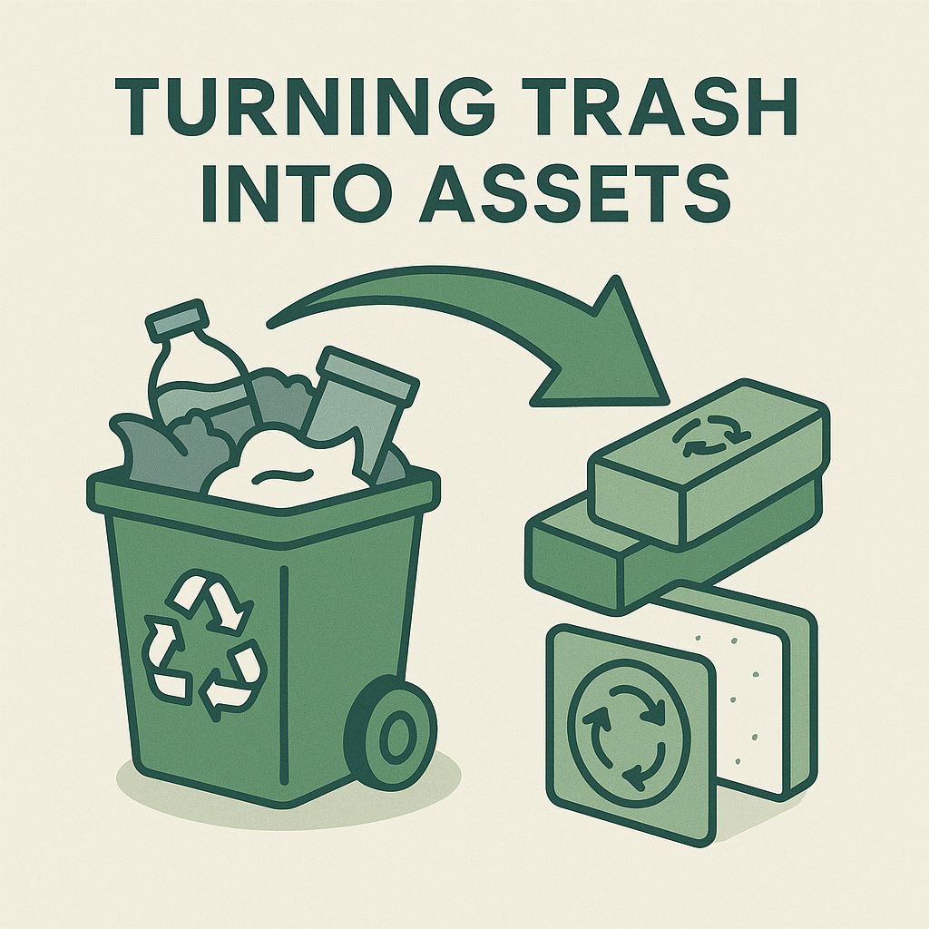 Abstract waste valorisation illustration